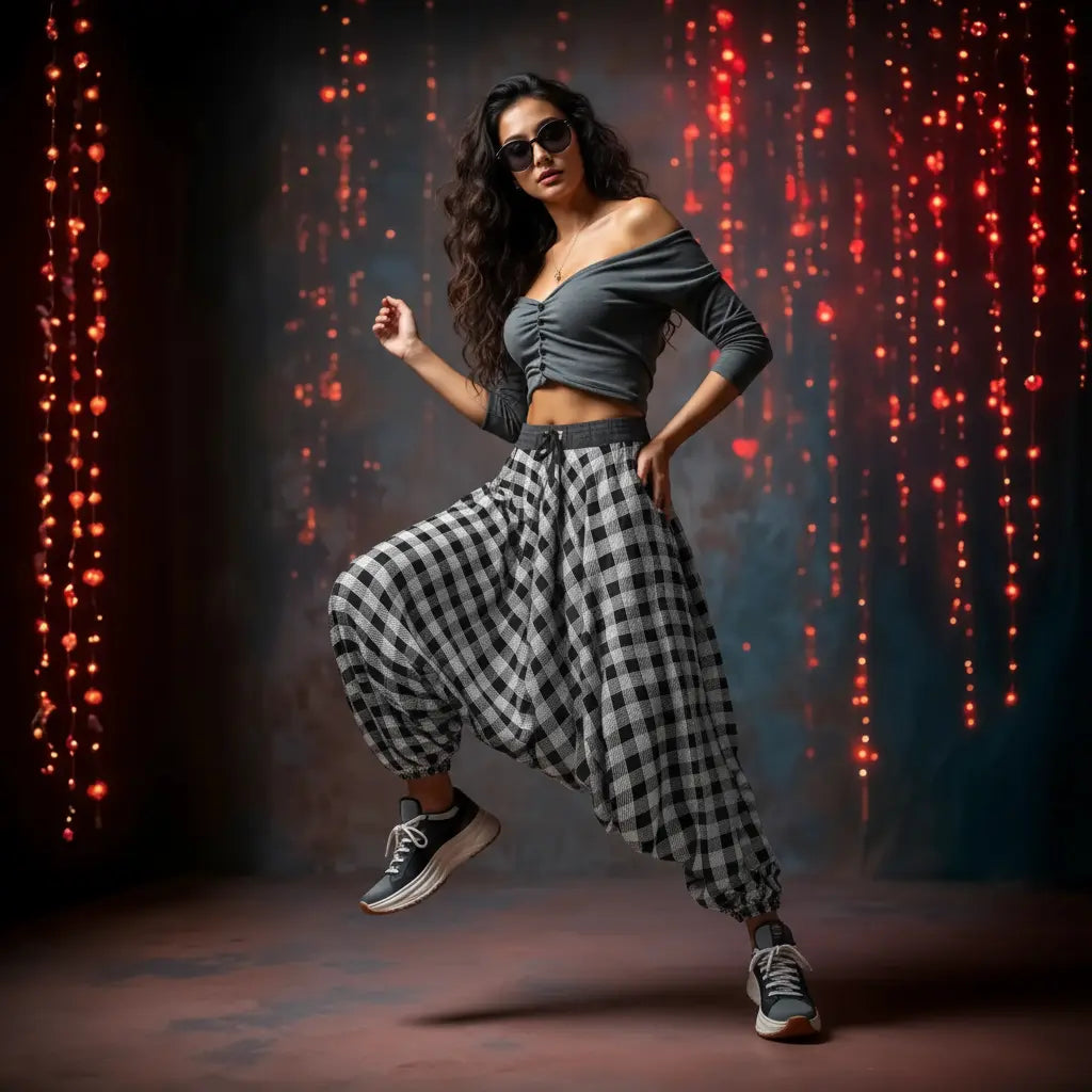 Breathable cotton dhoti-style harem pants for men and women – Dopehead Stores’ stylish Veshti Company celebrity streetwear
