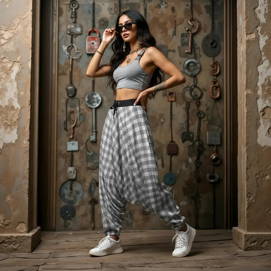 Breathable cotton dhoti-style harem pants for men and women – Dopehead Stores’ stylish Veshti Company celebrity streetwear