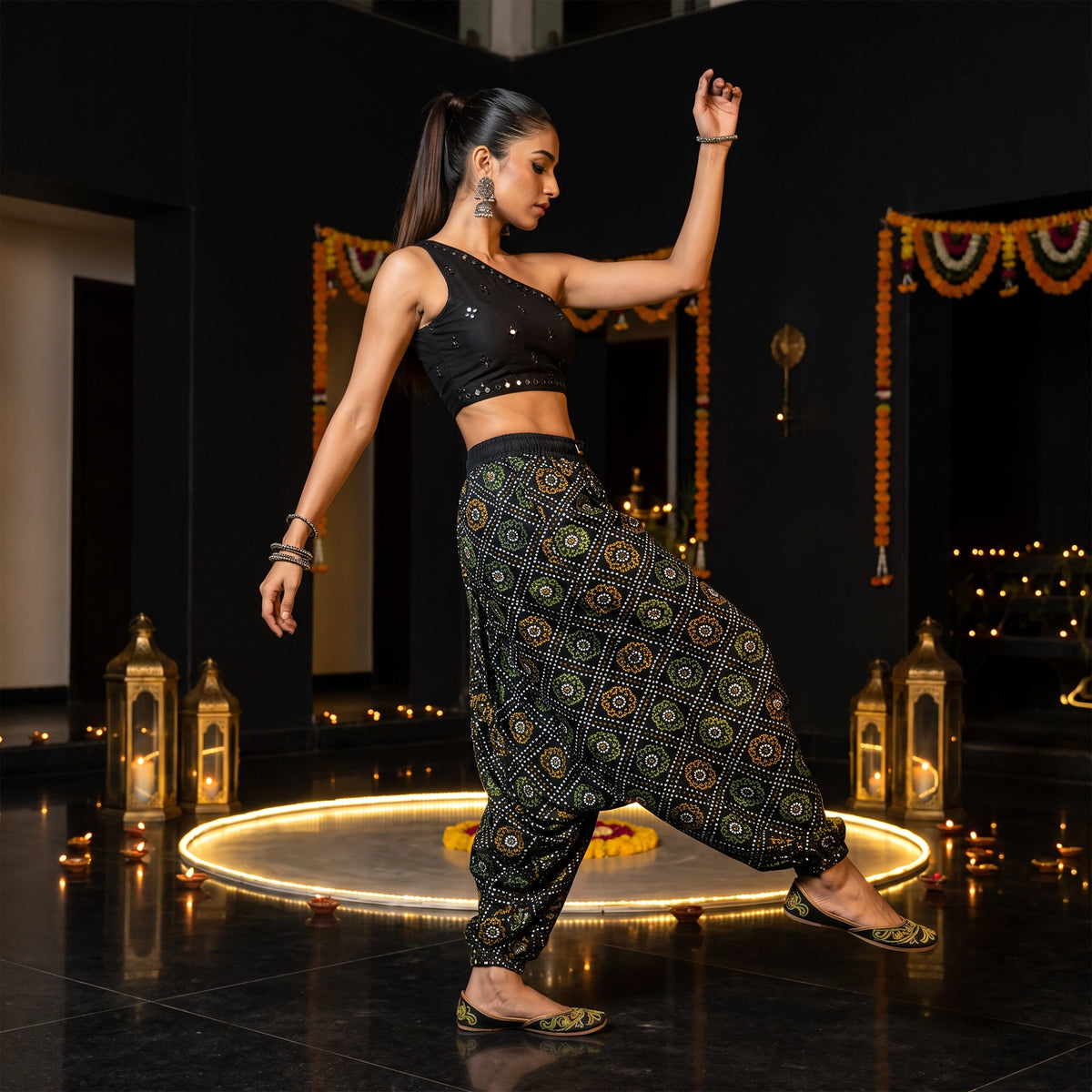 Noir Bandhani | Unisex Harem Pant
