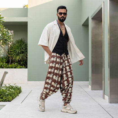 Mocha Cow | Unisex Harem Pant
