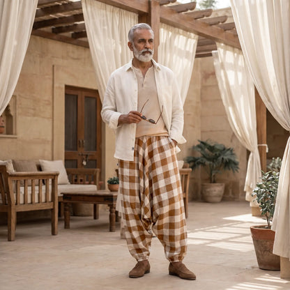 Camel Check | Unisex Harem Pant