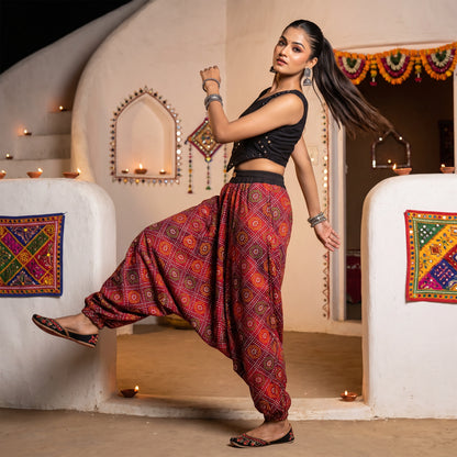 Fire Bandhani | Unisex Harem Pant
