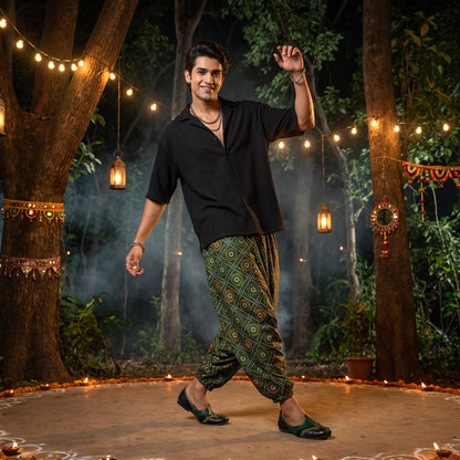 Forest Bandhani | Unisex Harem Pant
