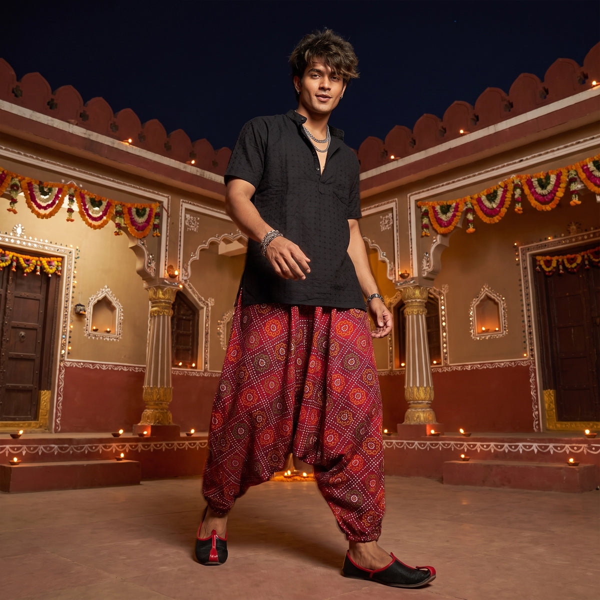 Fire Bandhani | Unisex Harem Pant
