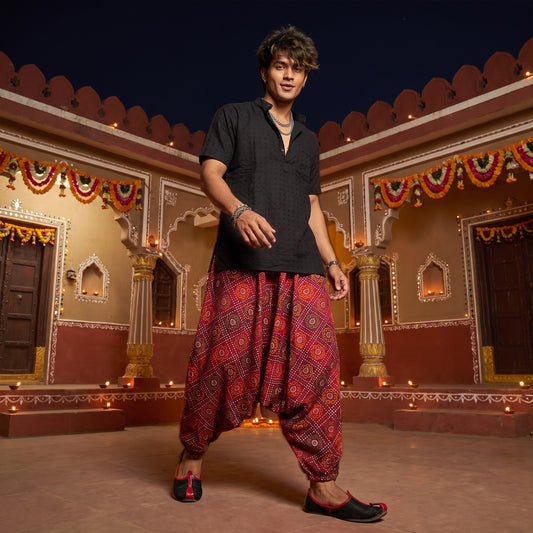 Fire Bandhani | Unisex Harem Pant