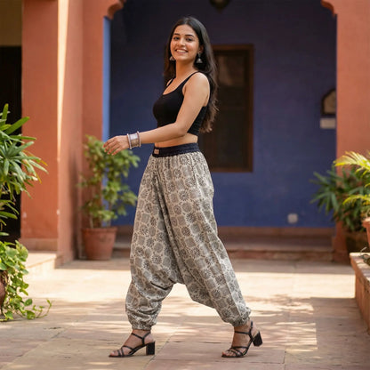 Warli Noir | Unisex Harem Pant