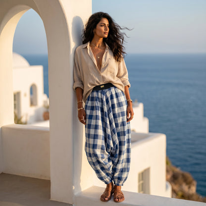 Coastal Check | Unisex Harem Pant