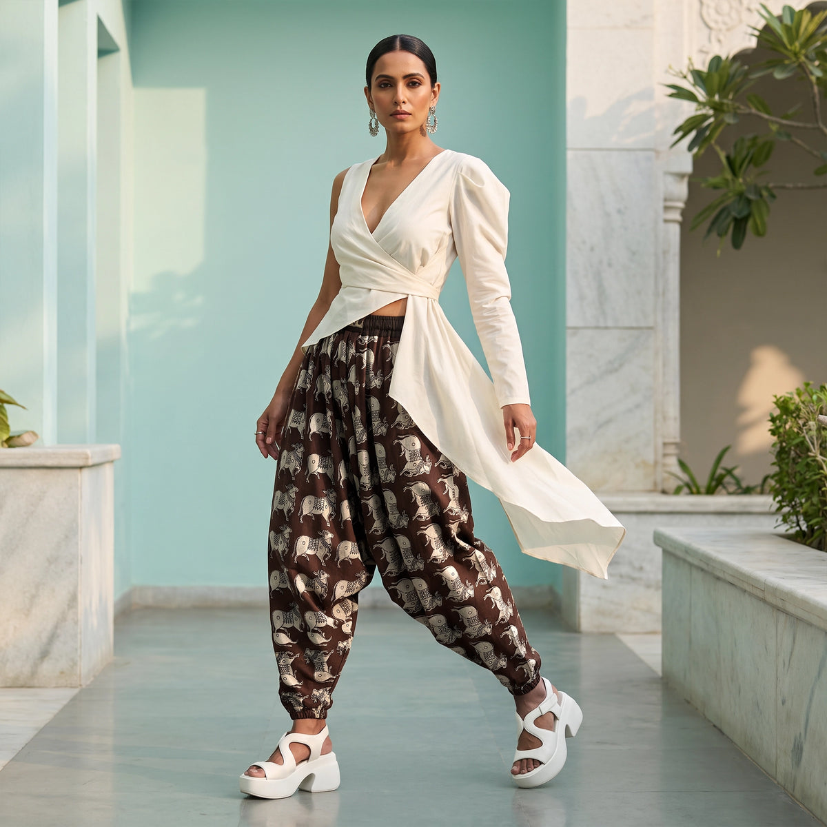 Mocha Cow | Unisex Harem Pant