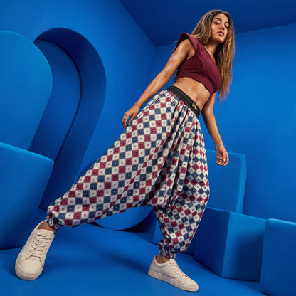 Ruby Grid  | Unisex Harem Pant