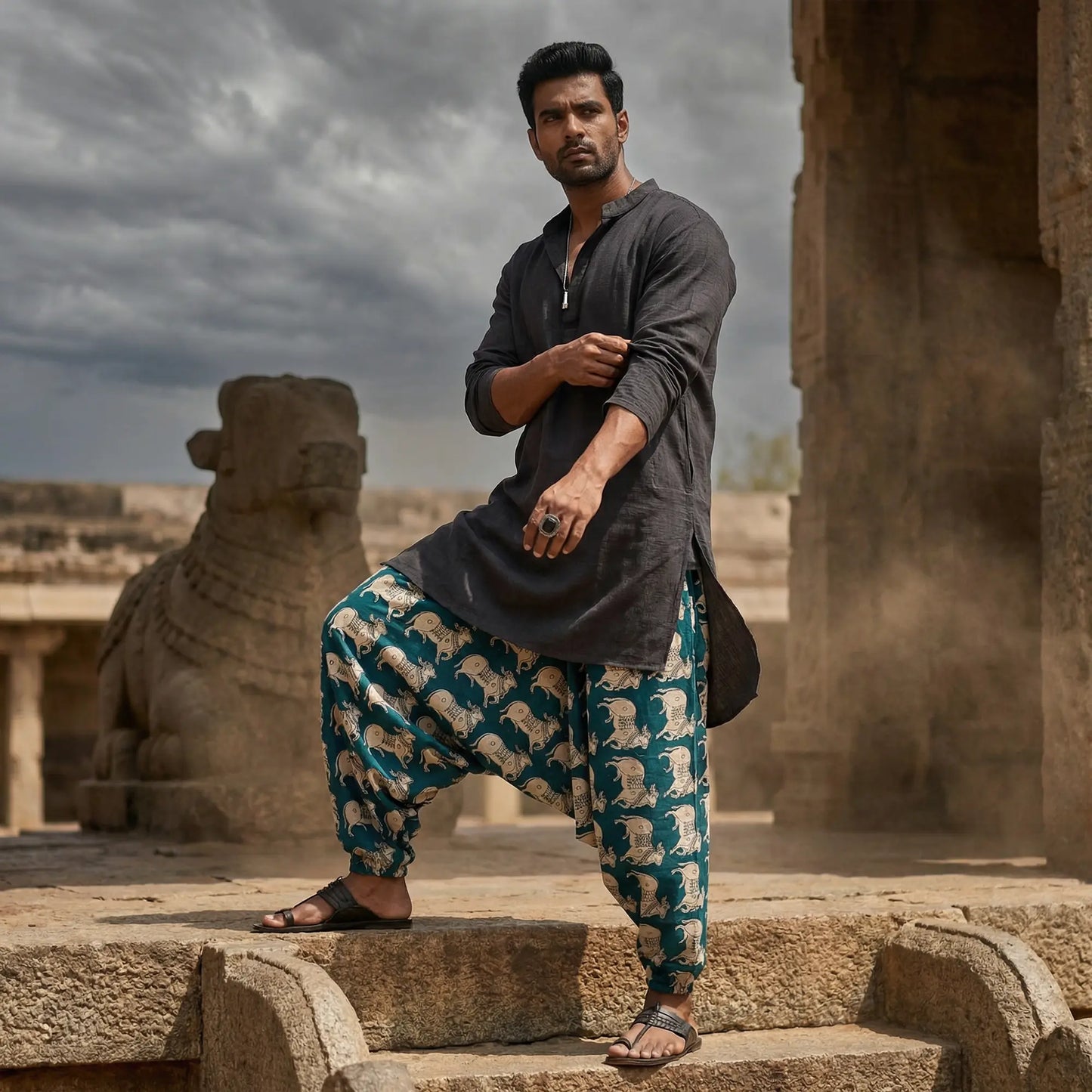 Tealstorm Cow  | Unisex Harem Pant