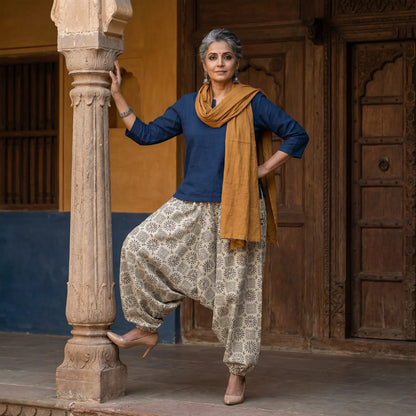 Warli Noir | Unisex Harem Pant