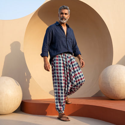 Ruby Grid  | Unisex Harem Pant