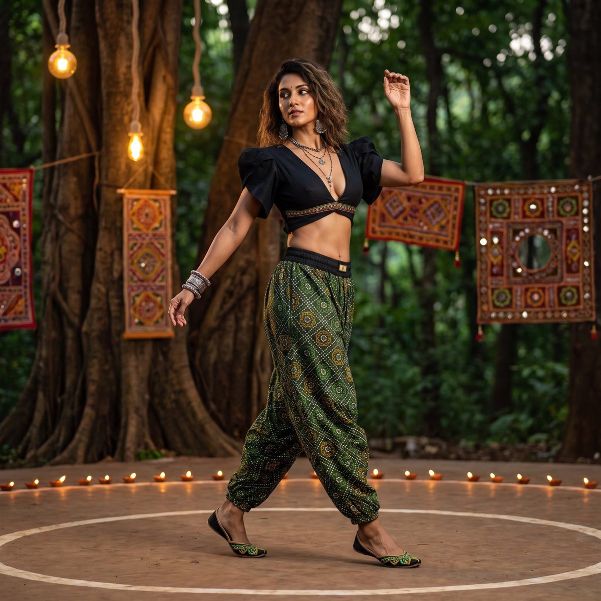 Forest Bandhani | Unisex Harem Pant