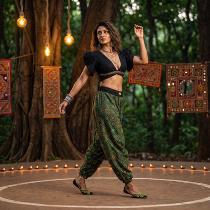 Forest Bandhani | Unisex Harem Pant