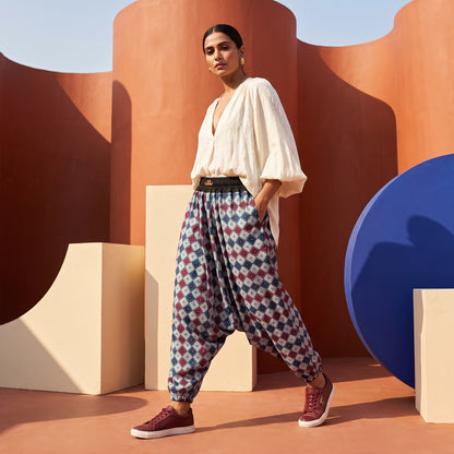 Ruby Grid  | Unisex Harem Pant