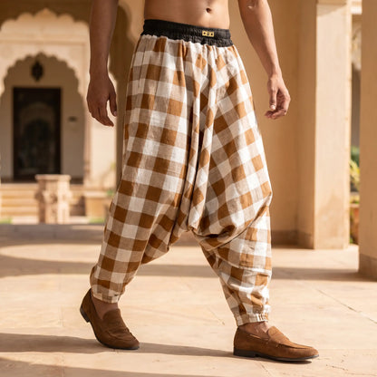 Camel Check | Unisex Harem Pant
