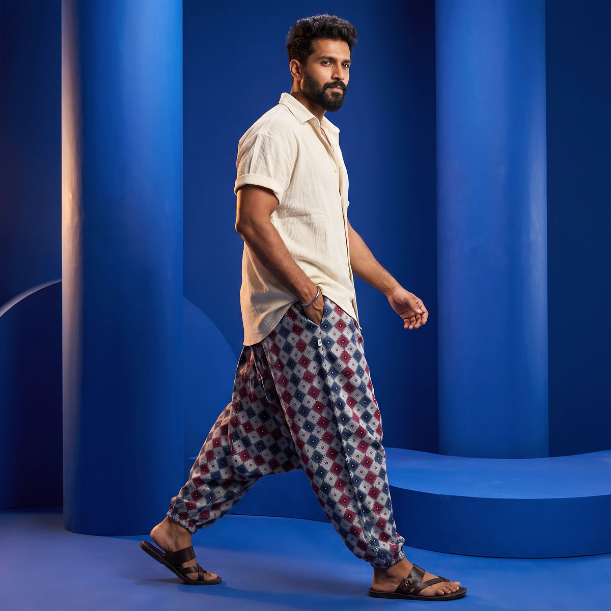 Ruby Grid  | Unisex Harem Pant