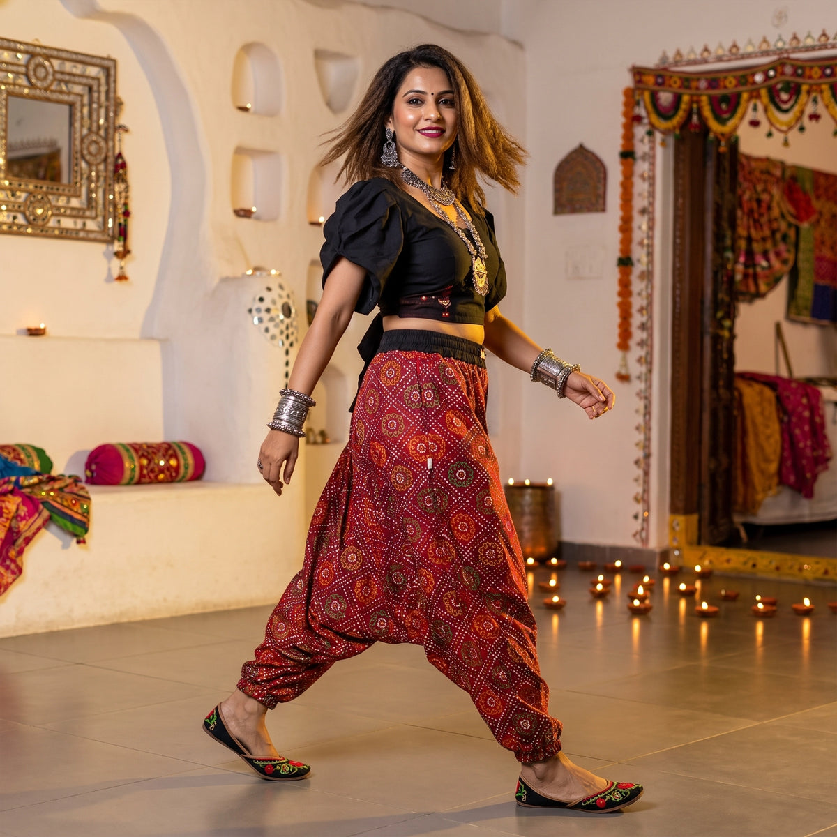 Fire Bandhani | Unisex Harem Pant