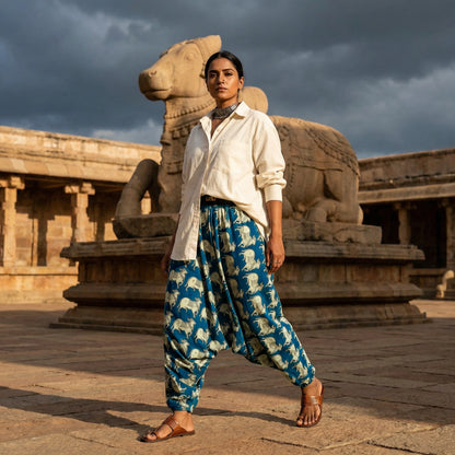 Colbalt Cow  | Unisex Harem Pant