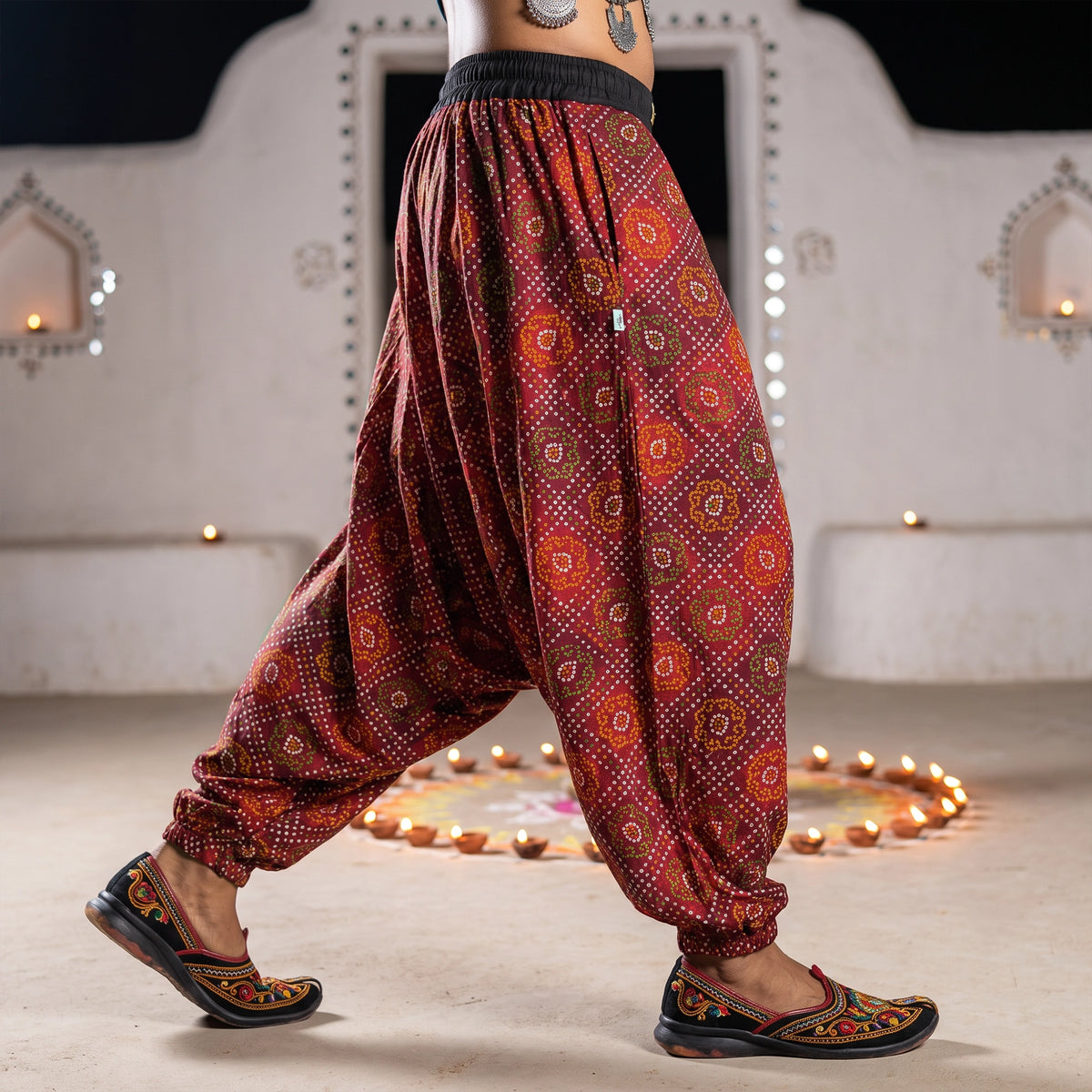 Fire Bandhani | Unisex Harem Pant