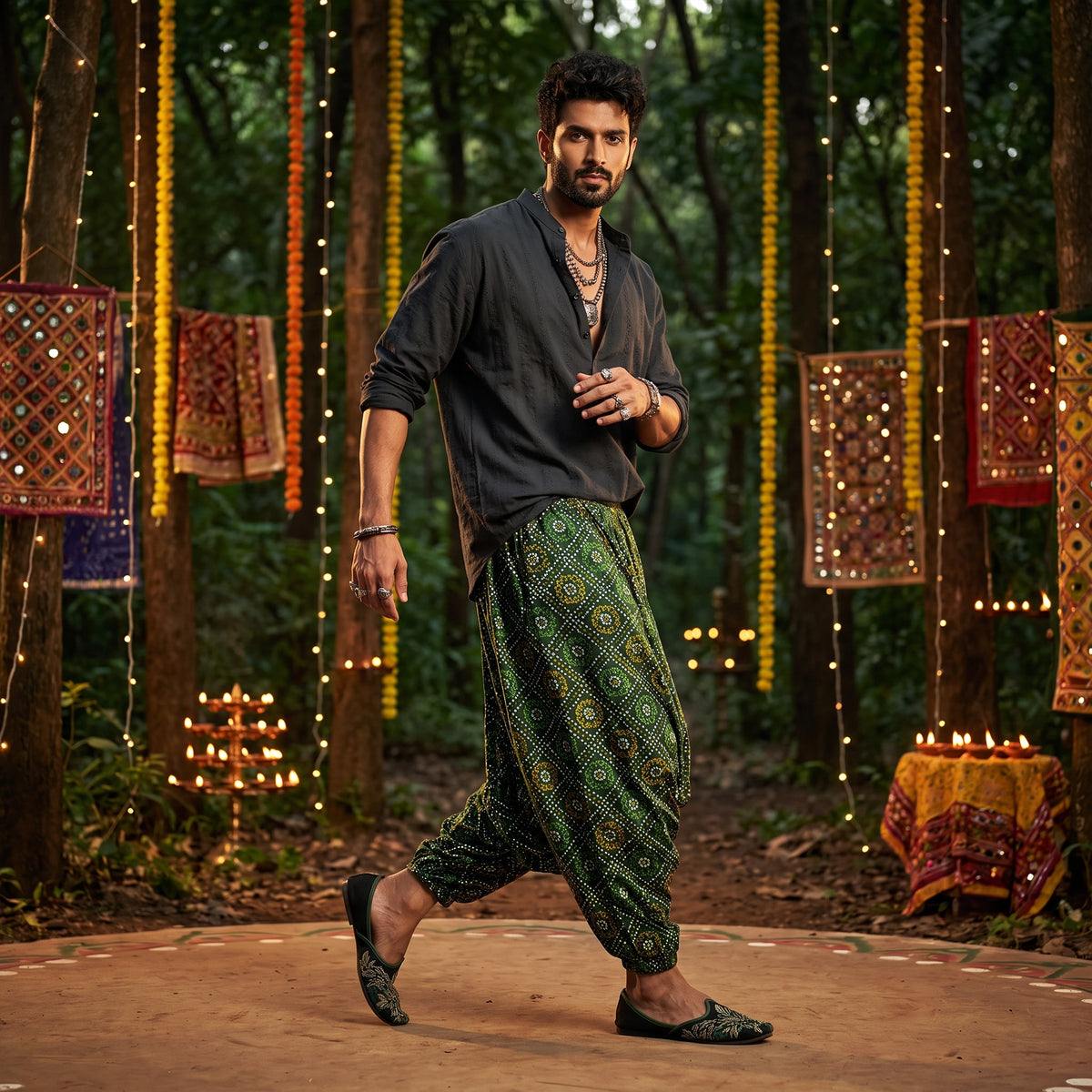 Forest Bandhani | Unisex Harem Pant