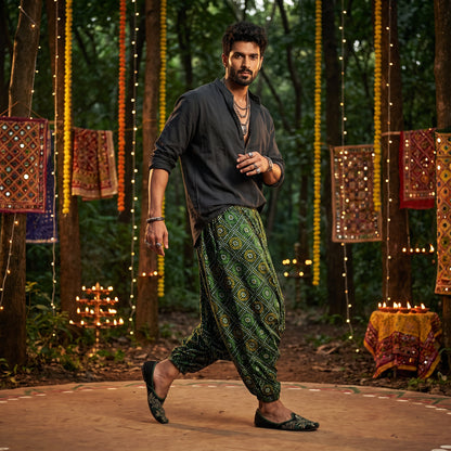 Forest Bandhani | Unisex Harem Pant