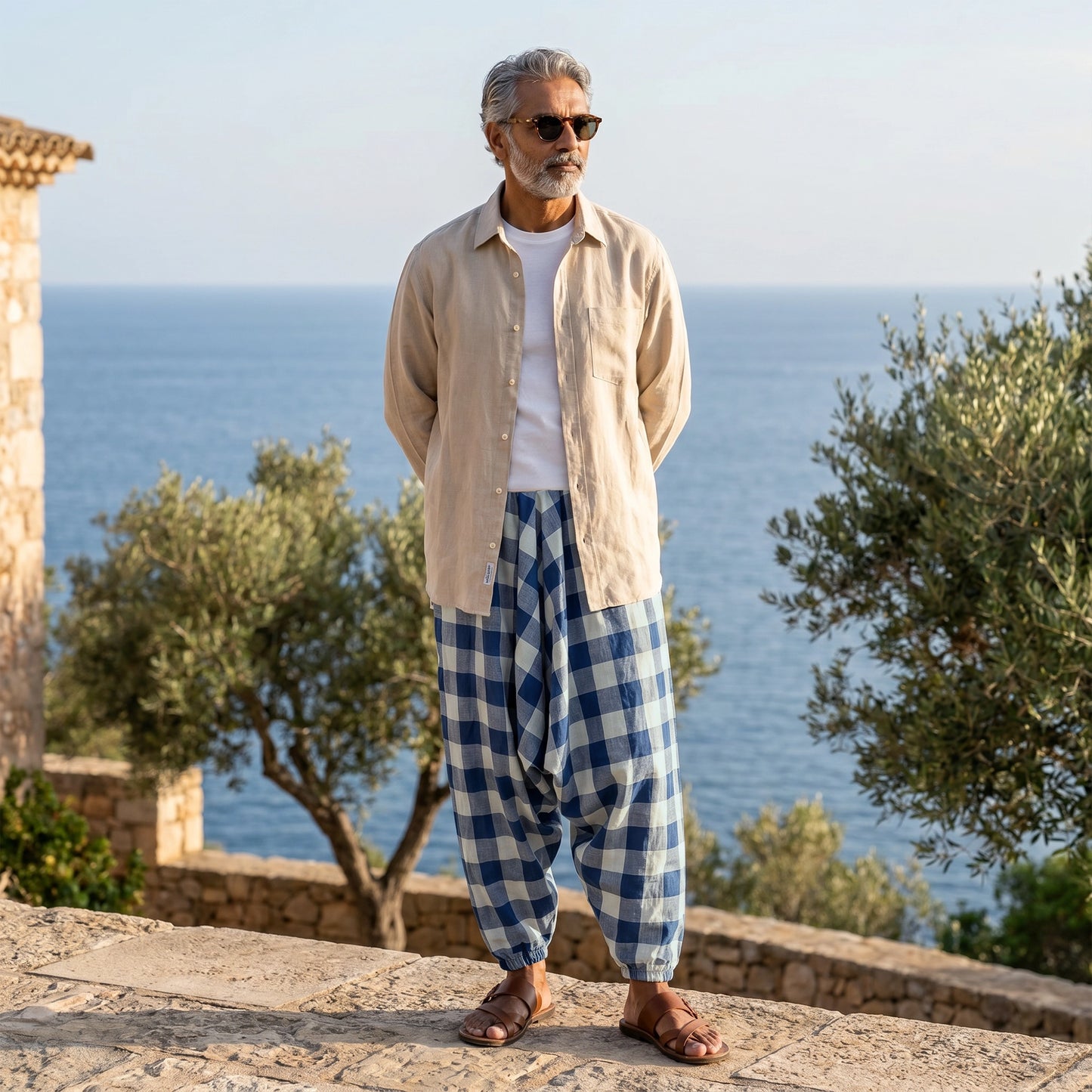 Coastal Check | Unisex Harem Pant