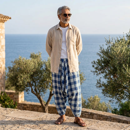 Coastal Check | Unisex Harem Pant