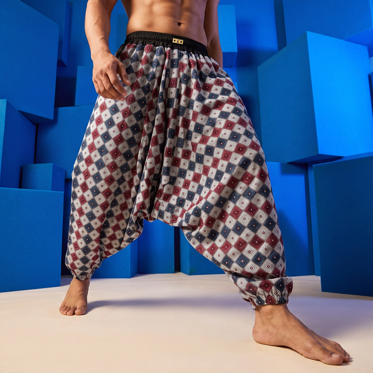 Ruby Grid  | Unisex Harem Pant