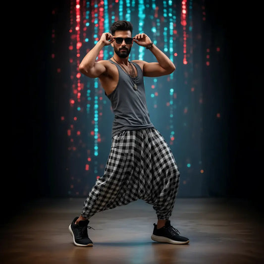 Breathable cotton dhoti-style harem pants for men and women – Dopehead Stores’ stylish Veshti Company celebrity streetwear