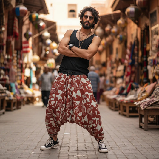 Breathable cotton dhoti-style harem pants for men and women – Dopehead Stores’ stylish Veshti Company celebrity streetwear