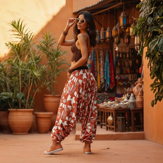 Breathable cotton dhoti-style harem pants for men and women – Dopehead Stores’ stylish Veshti Company celebrity streetwear