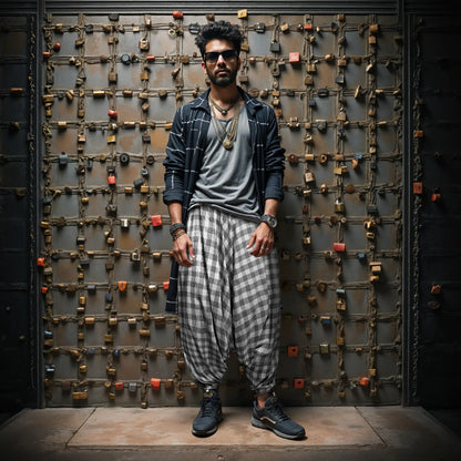 Breathable cotton dhoti-style harem pants for men and women – Dopehead Stores’ stylish Veshti Company celebrity streetwear