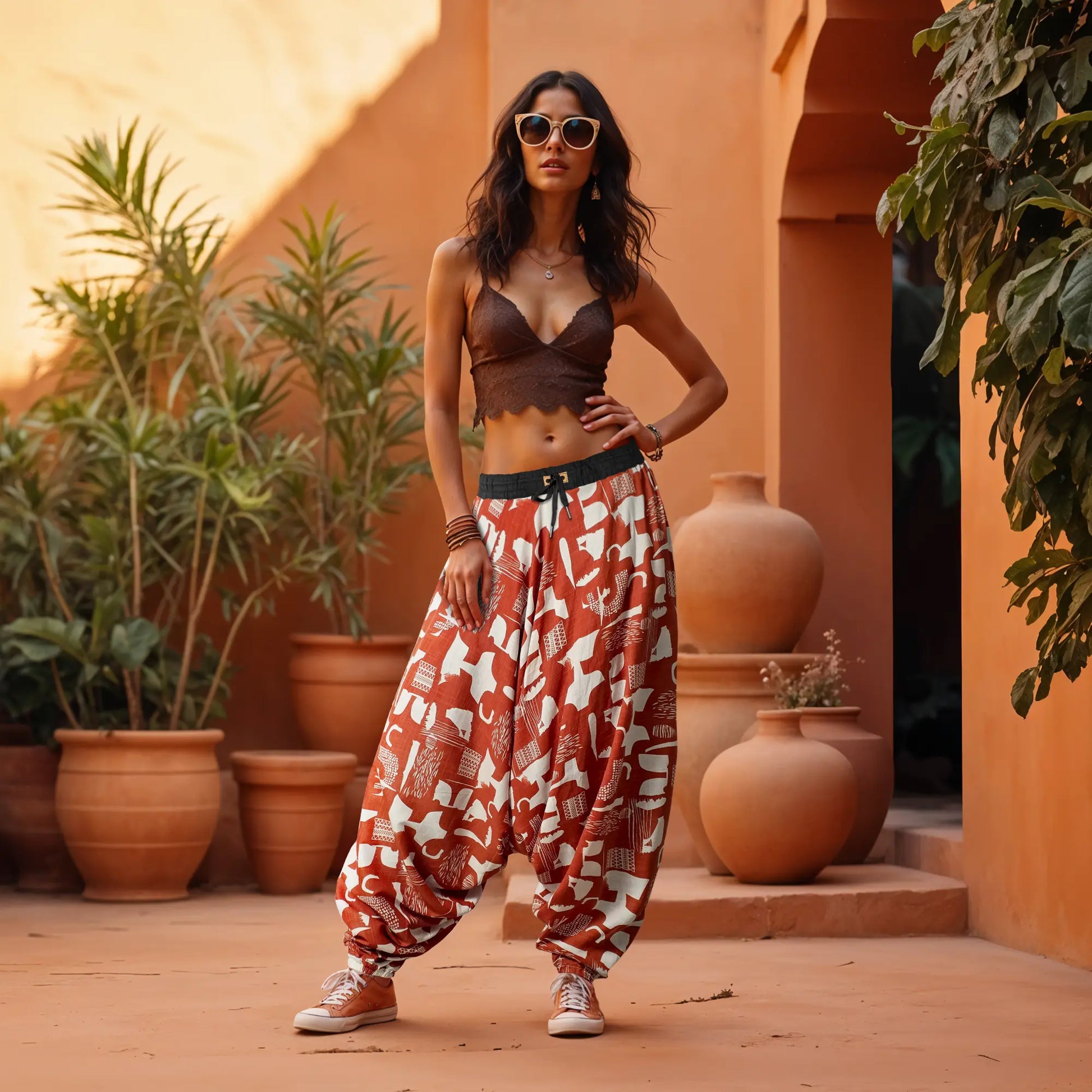 Breathable cotton dhoti-style harem pants for men and women – Dopehead Stores’ stylish Veshti Company celebrity streetwear