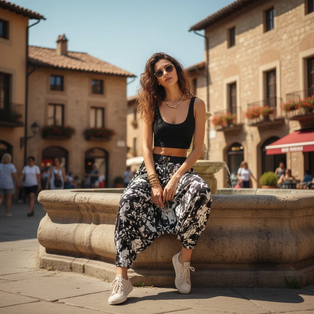 Breathable cotton dhoti-style harem pants for men and women – Dopehead Stores’ stylish Veshti Company celebrity streetwear